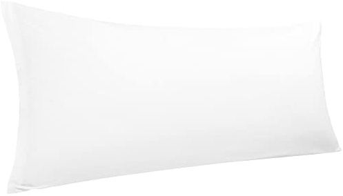 PiccoCasa Body Pillow Cover Egyptian Cotton 1 Pack, White 50x137cm | Zipper Closure Body Pillow Cover, Pillowcases for Bedroom Use