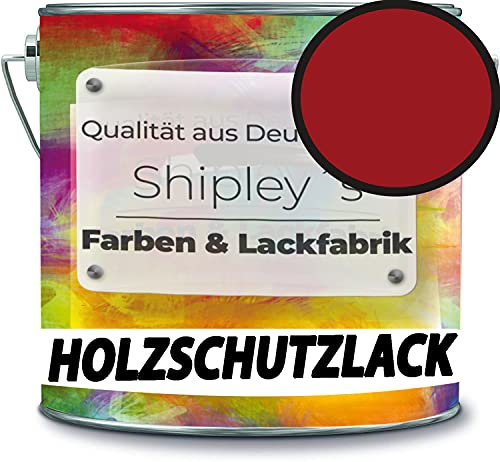 Holzschutzlack Holzlack Holzlasur wetterbeständiger Langzeitschutz Wetterschutzfarbe Holzschutzfarbe RAL 3002 Kaminrot // Shipley's Farben & Lackfabrik