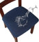 LANSHENG Housse de Chaise 2/4 Pièces Housse de Coussin de Chaise Housse de siège de Chaise imperméable Démontable Housse Assise Chaise Elastique Jacquard Lavables pour Salle à Mange (Bleu Marine, 4)