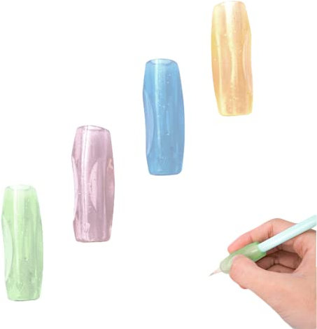 CCLKHY Pencil Grips, 4 Pack Writing Aid Grip Pencil Grip, Pencil Holder, Silicone Pencil Grips Handwriting Tool for Children, Students