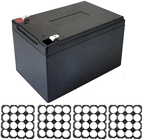 XBERSTAR 12V 12Ah Battery Case 18650 with 4pcs Battery Bracket DIY Box Parts for Energy Storage-DIY Battery Special Plastic DIY kit (Black case&Holder)