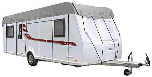 NATIV Dachschutzplane für Wohnwagen | UV-resistente Schutzhülle für ihren Camper | wasserdichte Abdeckplane für das Dach ihres Caravans | Dachplane mit universeller Passform | grau