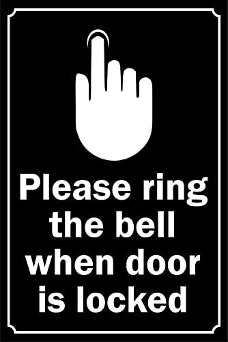 Please ring the bell when door is locked sign - Self adhesive sticker (200mm x 150mm)