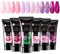 UR SUGAR Nail Extension Gel Rose Pailleté, Poly Extention Gel Cat Magnetic Eye Luminous Magnetic Acrygel Tube 6 Couleurs 15ml, Nail Extension D’ongle Construction Ongle