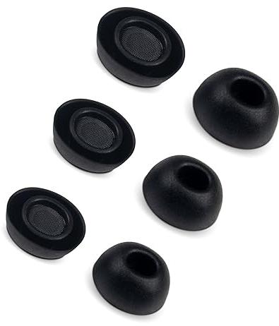 Adhiper 3 paia di tappi per le orecchie (S/M/L) per Airpods Pro/Pro 2 auricolari Bluetooth con filtro, morbidi tappi per le orecchie in silicone per comfort e qualità del suono ottimale (nero)