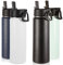 Volhoply Insulated Water Bottles with Straw Bulk 4 Pack, 660ml Stainless Steel Sports Bottle with Handle Lid,Double Walled Vacuum Metal Water Tumbler with Wide Mouth, Reusable Waterbottle(Mix,4 Set)