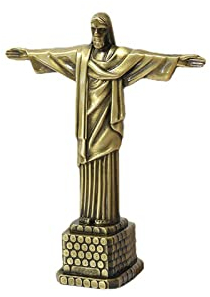 YINSHIU Redeemer Statue Jesu im Vintage-Stil, kleines Metallmodell, Statue für Zuhause, Büro, Dekoration, Kollektion, Krippe, Weihnachtsdekoration, Kreuz, Kruzifix