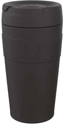 KeepCup Traveller Reusable Travel Mug - Vacuum Insulated Cup with Leakproof Sipper Lid - 16oz (454ml) - Black