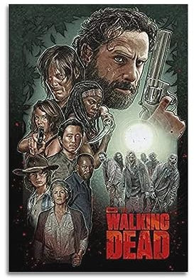 VZRSQZK The Walking Dead TV-Show-Poster, dekoratives Gemälde, Leinwand-Wandposter und Kunstdruck, modernes Familienschlafzimmer-Dekor-Poster, 20 x 30 cm