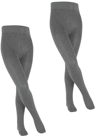 FALKE Unisex Kinder Family 2-Pack Strumpfhose atmungsaktive nachhaltige biologische Baumwolle blickdicht Komfortbund rutschfrei strapazierfähig druckfreie Fußspitze Multipack 2 Stück