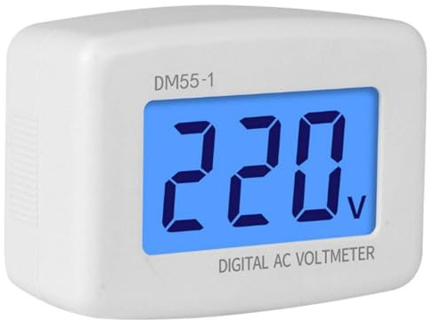 Jadeshay Digital AC Voltmeter, 230V 50Hz Hochpräzises Digitales Wechselstromvoltmeter für Haushaltsgeräte mit EU-Stecker, Digitales Spannungsmessgerät Spannungsmesser DM55-1-EU