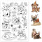 GLOBLELAND Transparente Stempel Mit Französischer Bulldogge, Hunde, Tiere, Welpen, Wörter, Transparente Gummi Siegelstempel, Hund Und Freund, Gummistempel Für DIY, Scrapbooking, 6.3×4.33inch