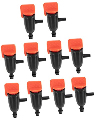 Kisangel 10 Piezas Gotero de caudal Regulable aspersor de Botella de riego aspersores para Herramienta de riego automático Boquilla de riego automático Ajustable Accesorios el plastico