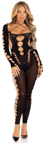 LEG AVENUE Damen Seamless Opaque Cut-Out Footless Bodystocking Costume Accessory