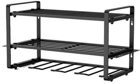 FINLALO Power Tool Wall Organizer, Floating Drill Organizer Wall Mount Heavy Duty Drill Storage, Garage Tool Organizer and Storage, Drill Rack Wall Mount for Handheld & Power Tools