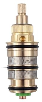 Thermostatic Brass Shower Cartridge, Temperature Control Brass Replacement Thermostatic Cartridge Shower Mixer Tap Shower Valve Handle Spare Repair Kit (H-1)