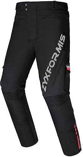 Motorrad Hosen Herren mit Protektoren und Reflektoren, Wasserdicht Winddicht Textil Motorradhose mit Atmungsaktiv Thermofutter, für Sommer und Winter