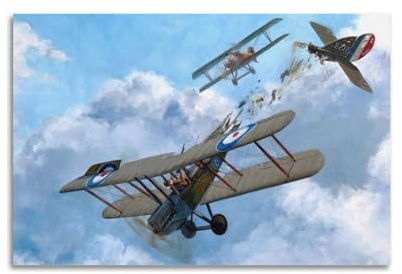 GLJXFP Poster im Vintage-Stil des 1. Weltkriegs mit Luftfahrt-Motiv, britisches B.E.2 Bombierflugzeug, dekoratives Gemälde, Leinwand, Wandposter und Kunstdruck, moderne