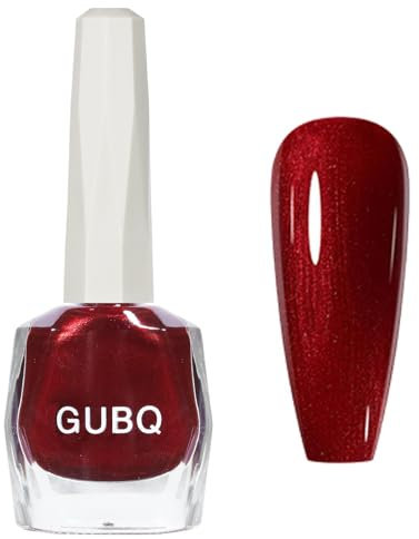 Pearl Red Wine Burgundy Glitter Nail Polish - Long Lasting Chip Resistant & Quick Drying for DIY Nail Art Manicure at Home