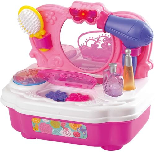 Schminktisch von PLAY mit 9-TLG. Zubehör Sound und Licht Kinder Beauty Tischset