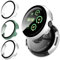 GCVSE 3 Stück Schutzhülle Kompatibel für Pixel Watch 3 Case 41mm, 360° Omni-Directional PC Case + Screen Protector, Ultradünne Anti Staub Anti Kratz Schutzhülle (Durchsichtig, Silber, Grün)
