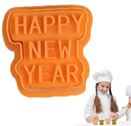 Happy New Year Keksstempel - Schlange Ausstechformen Stempel | Silvester 2025 Ausstecher & Stempel, Urlaub Ausstechformen mit Komfortgriff, für Chinesisches Neujahr