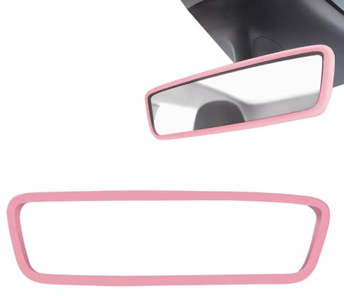 DHWEKU Rear View Mirror Cover Pink Rear Silicone Auto Rückspiegelabdeckung, rosa Rückspiegel-Zubehör, Auto-Rückspiegel-Schutzrahmen, Silikon-Kfz-Spiegelrahmen, auto zubehör pink, Auto-Rosa-Accessoires