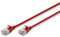 DIGITUS Cable LAN Cat 6A – 1 m – Versión delgada AWG 32/7 – 10 Gbit/s – Cable de red RJ45 – F/FTP – PoE+ – LSZH – Compatible con Cat-7, Cat-6, Cat-5e – Rojo