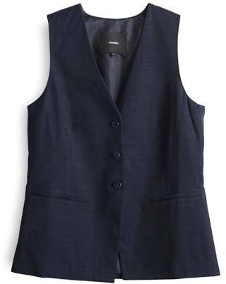 someday Damen Weste | Weste NORONJA Regular aus leicht schimmernden Viskose-Leinen Mix ocean, 38