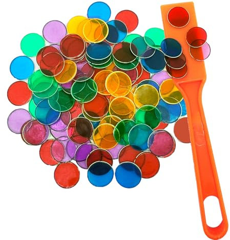 DAOOZHU Magnetische Stäbe und 100 Bingo Chips Set,für Bingospiel und Magnet Spiel