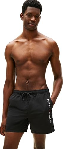 Tommy Hilfiger Herren Medium Drawstring Zip Pocket UM0UM03748 Badehose, Schwarz (Schwarz), M