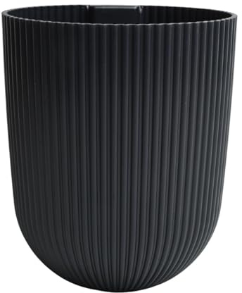 B2C Wall-Mounted Flower Pot – Modern Ridged Design, Plastic, Indoor & Outdoor Planter, 2.1L, Compact Vertical Garden Pot (Carbon)