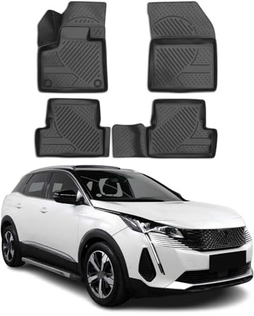 OMAC Gummimatten Fußmatten kompatibel mit Peugeot 3008 2016-2024 TPE Automatten Schwarz 4X