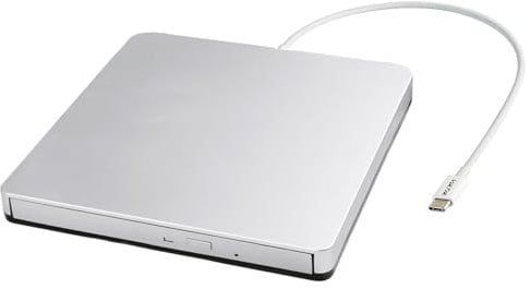 VikTck Externes USB-C SuperDrive DVD CD Laufwerk Tragbarer DVD CD Leser/Brenner für Apple-MacBook Air/Pro/iMac/Mini/MacBook Pro/ASUS/Dell/Laptop mit USB-C Port Plug and Play