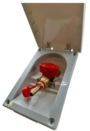 DN Autogas Parts Presa esterna per gas GPL, colore bianco, RAL 9010, attacco a sgancio rapido, per roulotte, camper, barbecue