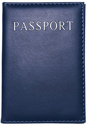 Spirtan Reisepasshülle aus Kunstleder – Schlanke Schutzhülle für Ihren Reisepass, kompakte Passhülle mit kleinem Innenfach für Karte oder Ticket – Für Damen und Herren (Dark Blue)