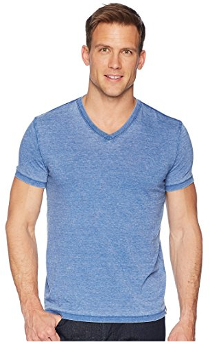 Lucky Brand Herren Venice Burnout V-Ausschnitt T-Shirt, Blau-Monaco Blue, Mittel