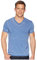 Lucky Brand Herren Venice Burnout V-Ausschnitt T-Shirt, Blau-Monaco Blue, Mittel