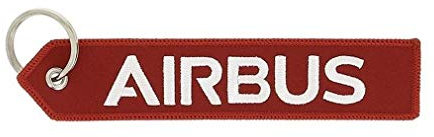 AIRBUS - Porte clés We Make it Fly, Bord Cousu, Oeillet Solide, Pour Sacs et Valises, Idée cadeaux passionés aéronautique, Rouge, Taille unique 160 x 30 mm