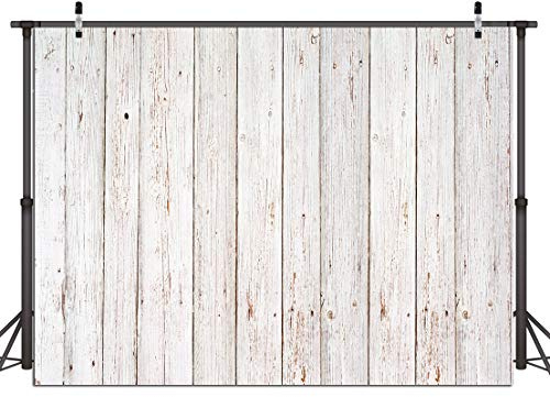 Dudaacvt 7x5FT Vintage Wood Backdrop Retro Rustic White and Gray Wooden Floor Background for Photography Kids Adult Photo Booth Video Shoot Vinyl Studio Props 151