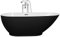 Stilvolle Acryl Badewanne oval freistehend schwarz mit Überlauf 170x80 cm Guiana