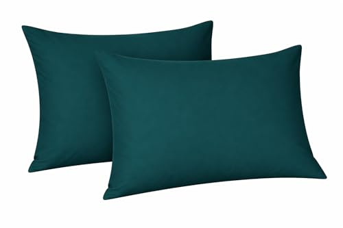Plain dyed polycotton Housewife pair of pillowcases, Available in 20 (Teal)
