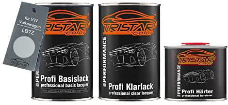 TRISTARcolor Autolack Set Dose spritzfertig für VW/Volkswagen LB7Z Satinsilber Metallic/Satin Silver Metallic Basislack + 2K Klarlack 2,5L