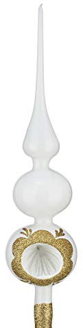 Weihnachtsbaumspitze Groß 35cm in 'Vintage Classic Weiss Gold' Baumspitze Spitze Tannenbaumspitze Christbaumspitze Weihnachtsbaum Christbaum Tannenbaum Christmas Tree Top