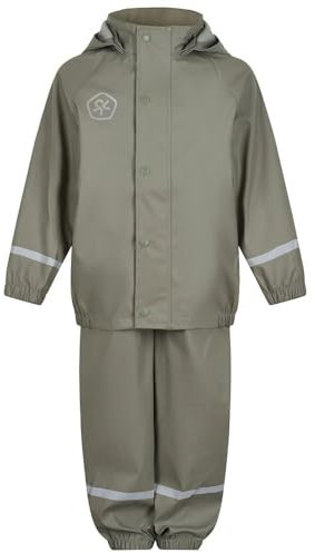 Color Kids Unisex Kinder Rain Set Solid Pu Regenjacke, Vetiver, NOMAP