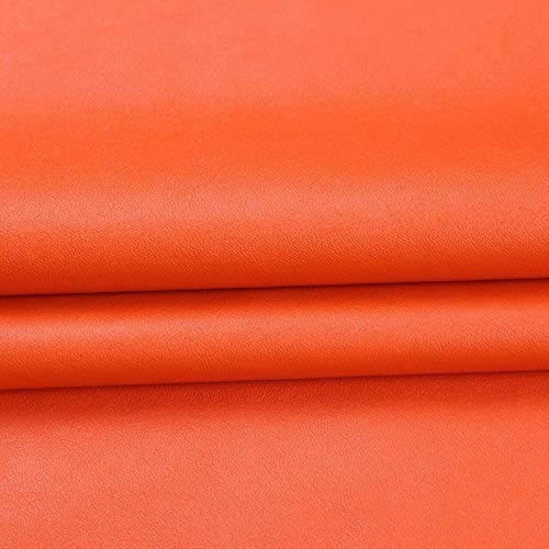 Yimihua Kunstleder Weiches Kunstleder Vinyl Material Polsterstoff, for Handtaschen Brieftaschen Geldbörsen Nähen Basteln, Reparieren Dekorieren Ledersessel Sofa (Color : Orange)