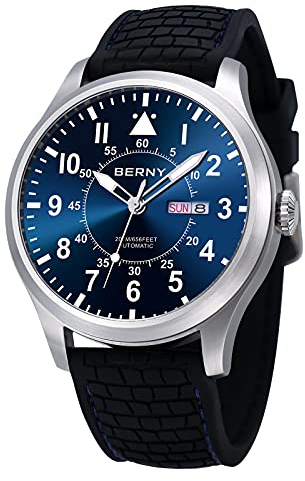 BERNY Herren Automatikuhr Oversize Super Luminous Mechanische Armbanduhr 20ATM wasserdichte Selbstwicklung Saphirglas Taucheruhren