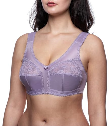 frugue Damen BH ohne Bügel Große Größen Minimizer Flieder EU 105F