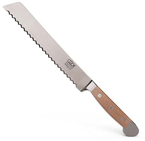 Güde Solingen - Brotmesser Links und Rechtshänder geschmiedet, 21 cm, Walnussholz, ALPHA WALNUSS, Doppelkropf, Handmade Germany, W430/21RL