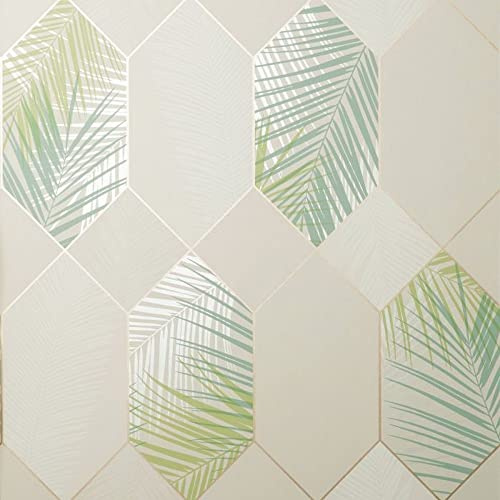 Fine Decor UK Miami 2021 Tropical GEO Natural/Green